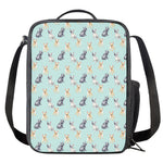Watercolor French Bulldog Pattern Print Crossbody Lunch Bag