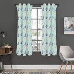 Watercolor French Bulldog Pattern Print Curtain