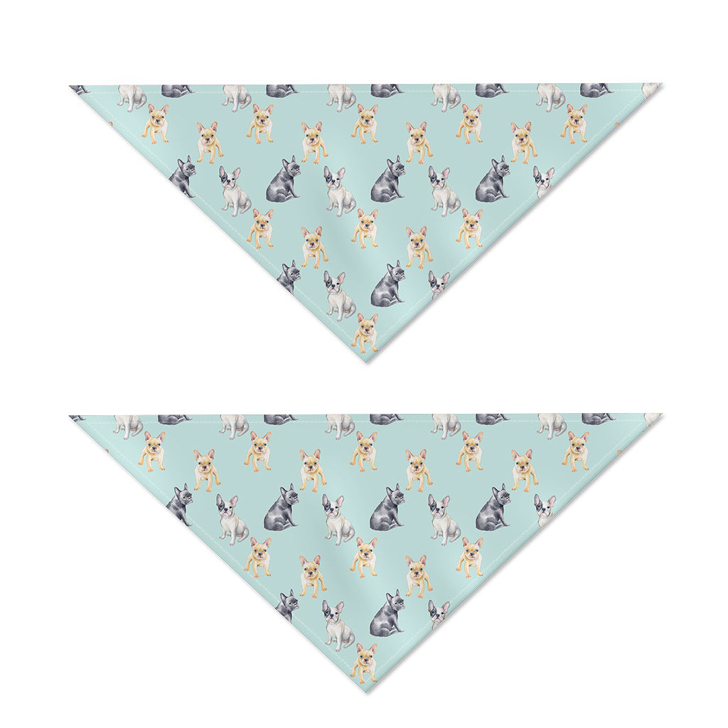 Watercolor French Bulldog Pattern Print Dog Bandana