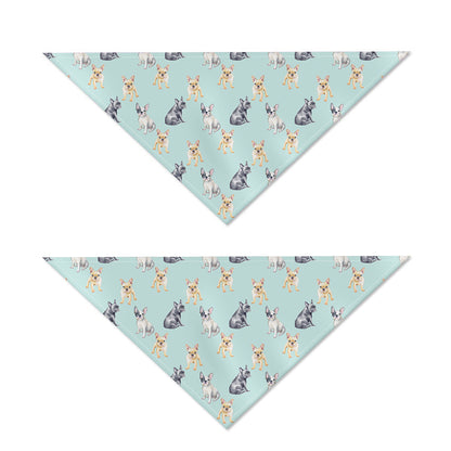Watercolor French Bulldog Pattern Print Dog Bandana