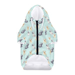 Watercolor French Bulldog Pattern Print Dog Zip Up Hoodie