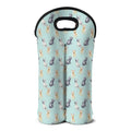 Watercolor French Bulldog Pattern Print Double Neoprene Wine Tote