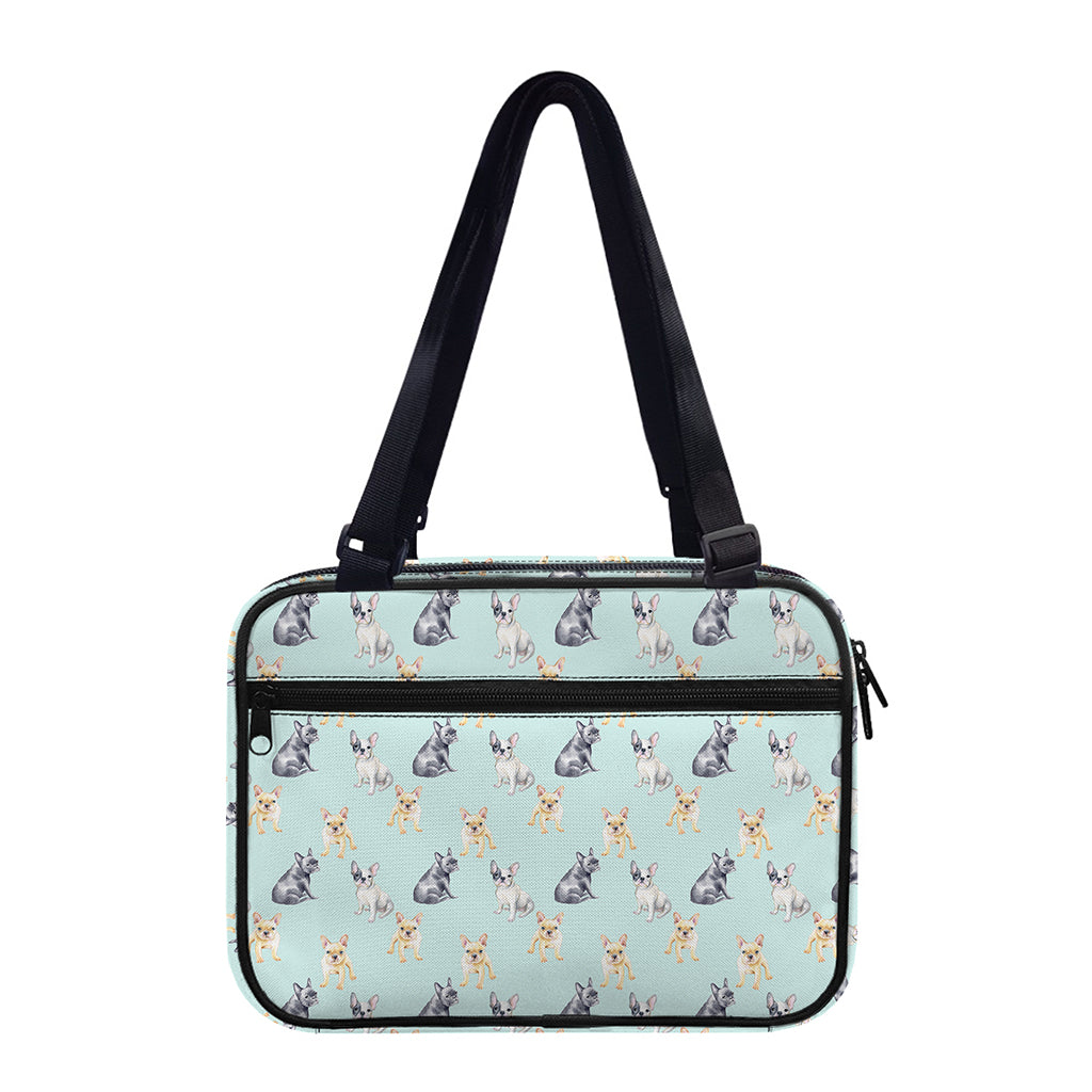Watercolor French Bulldog Pattern Print Double Strap Bible Bag