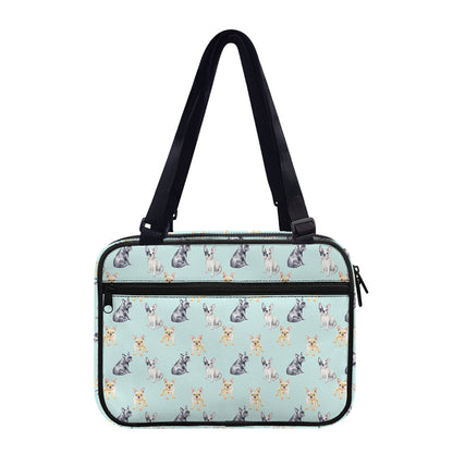 Watercolor French Bulldog Pattern Print Double Strap Bible Bag