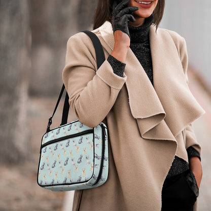 Watercolor French Bulldog Pattern Print Double Strap Bible Bag