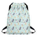 Watercolor French Bulldog Pattern Print Drawstring Backpack