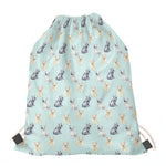 Watercolor French Bulldog Pattern Print Drawstring Bag