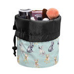 Watercolor French Bulldog Pattern Print Drawstring Makeup Bag
