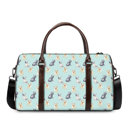 Watercolor French Bulldog Pattern Print Duffle Bag