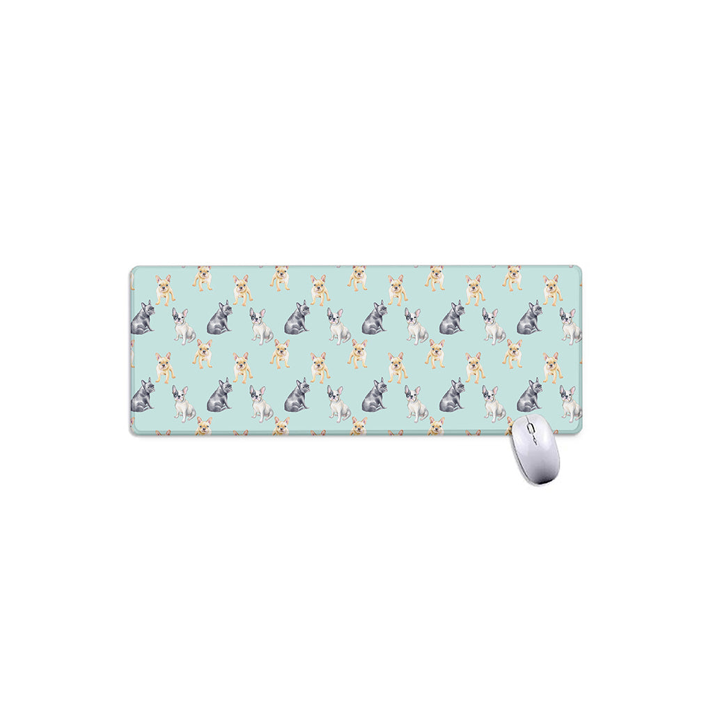 Watercolor French Bulldog Pattern Print Extended Mouse Pad