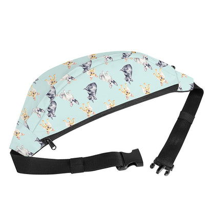 Watercolor French Bulldog Pattern Print Fanny Pack