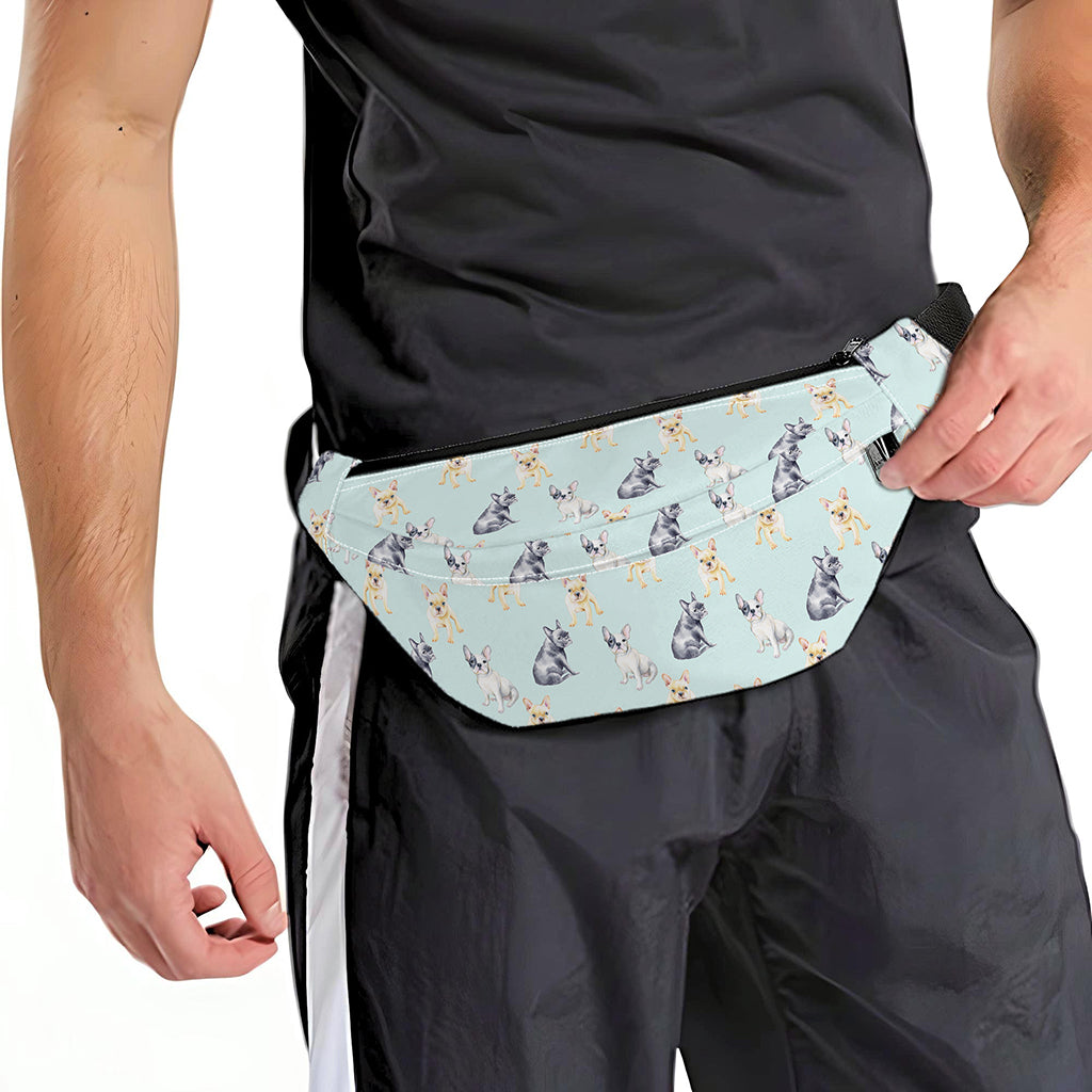 Watercolor French Bulldog Pattern Print Fanny Pack