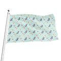 Watercolor French Bulldog Pattern Print Flag