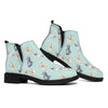 Watercolor French Bulldog Pattern Print Flat Ankle Boots