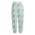 Watercolor French Bulldog Pattern Print Fleece Lined Knit Pants