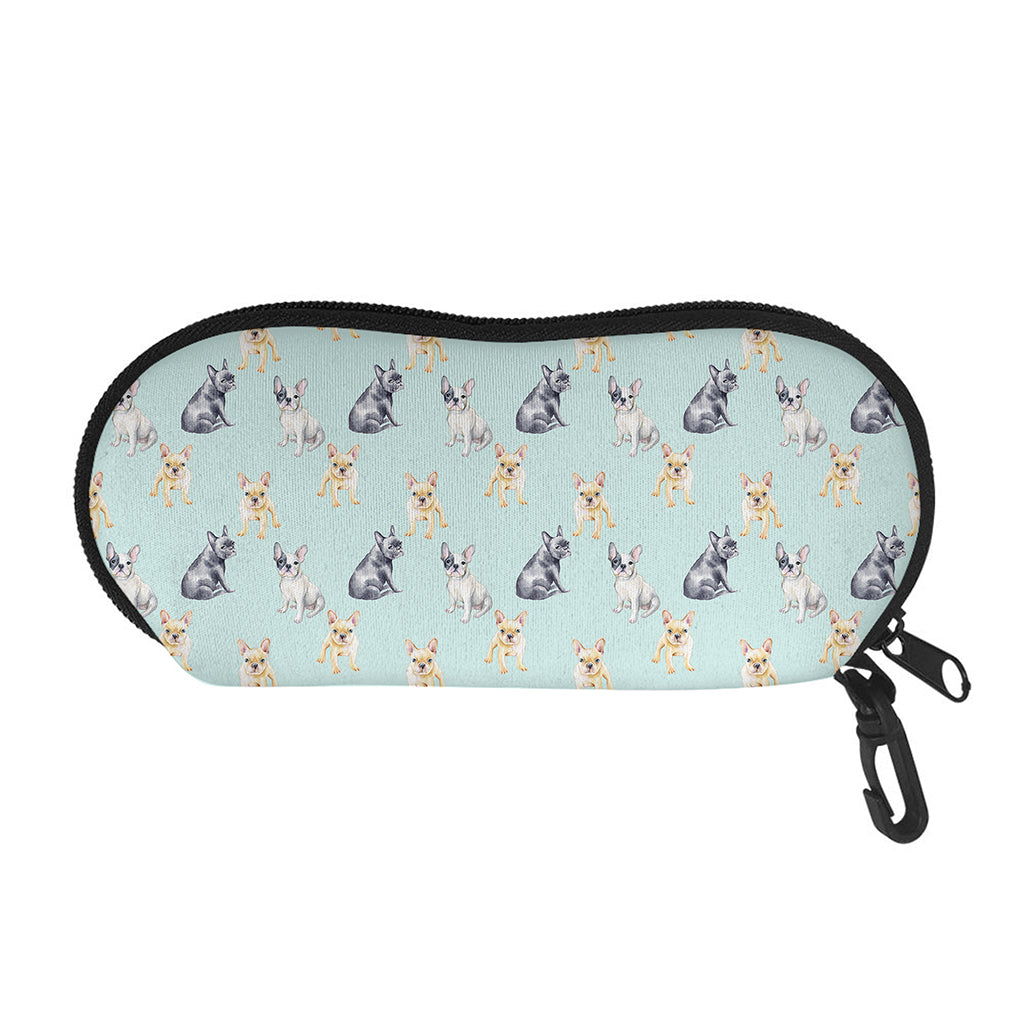 Watercolor French Bulldog Pattern Print Glasses Case