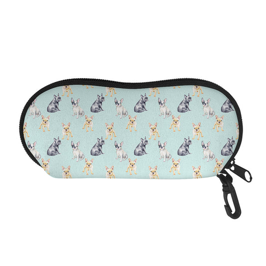 Watercolor French Bulldog Pattern Print Glasses Case