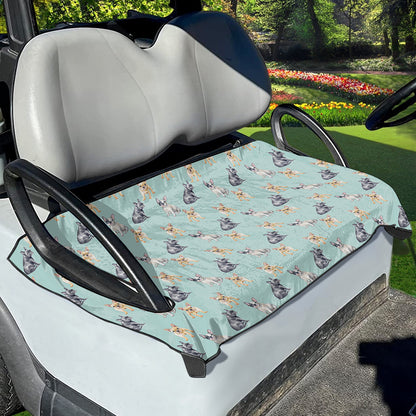 Watercolor French Bulldog Pattern Print Golf Cart Seat Cover