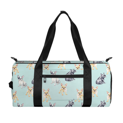 Watercolor French Bulldog Pattern Print Gym Bag