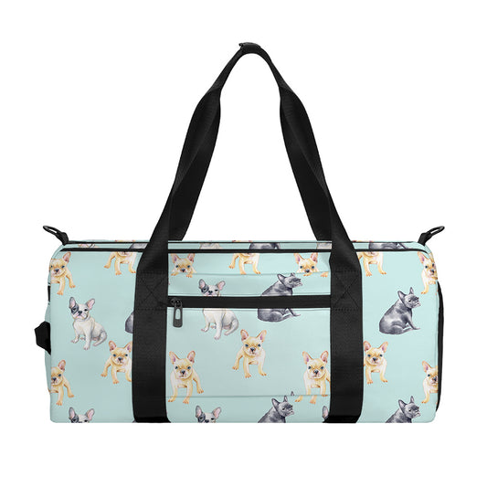 Watercolor French Bulldog Pattern Print Gym Bag
