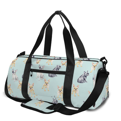 Watercolor French Bulldog Pattern Print Gym Bag