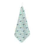 Watercolor French Bulldog Pattern Print Hand Towel