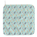 Watercolor French Bulldog Pattern Print Hand Towel