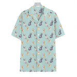 Watercolor French Bulldog Pattern Print Hawaiian Shirt
