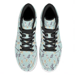 Watercolor French Bulldog Pattern Print High Top Leather Sneakers