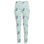 Watercolor French Bulldog Pattern Print High-Waisted Pocket Leggings