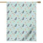 Watercolor French Bulldog Pattern Print House Flag