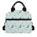 Watercolor French Bulldog Pattern Print Insulated Lunch Bag