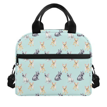 Watercolor French Bulldog Pattern Print Insulated Lunch Bag