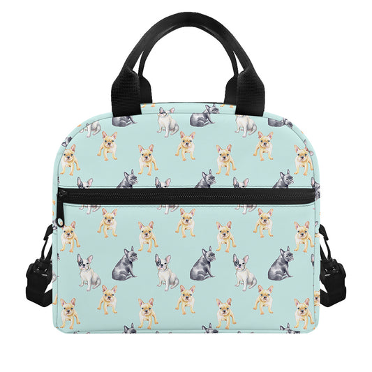 Watercolor French Bulldog Pattern Print Insulated Lunch Bag