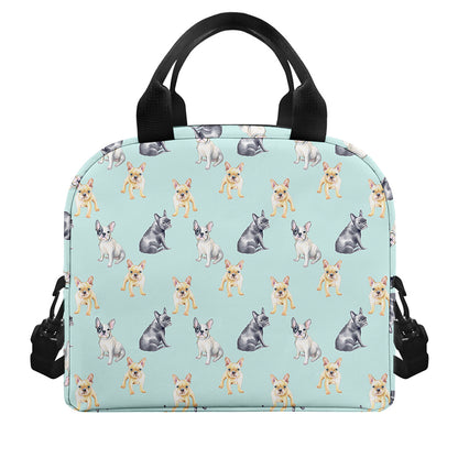 Watercolor French Bulldog Pattern Print Insulated Lunch Bag