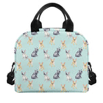 Watercolor French Bulldog Pattern Print Insulated Lunch Bag