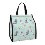 Watercolor French Bulldog Pattern Print Insulated Lunch Tote