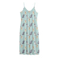Watercolor French Bulldog Pattern Print Jersey Midi Cami Dress