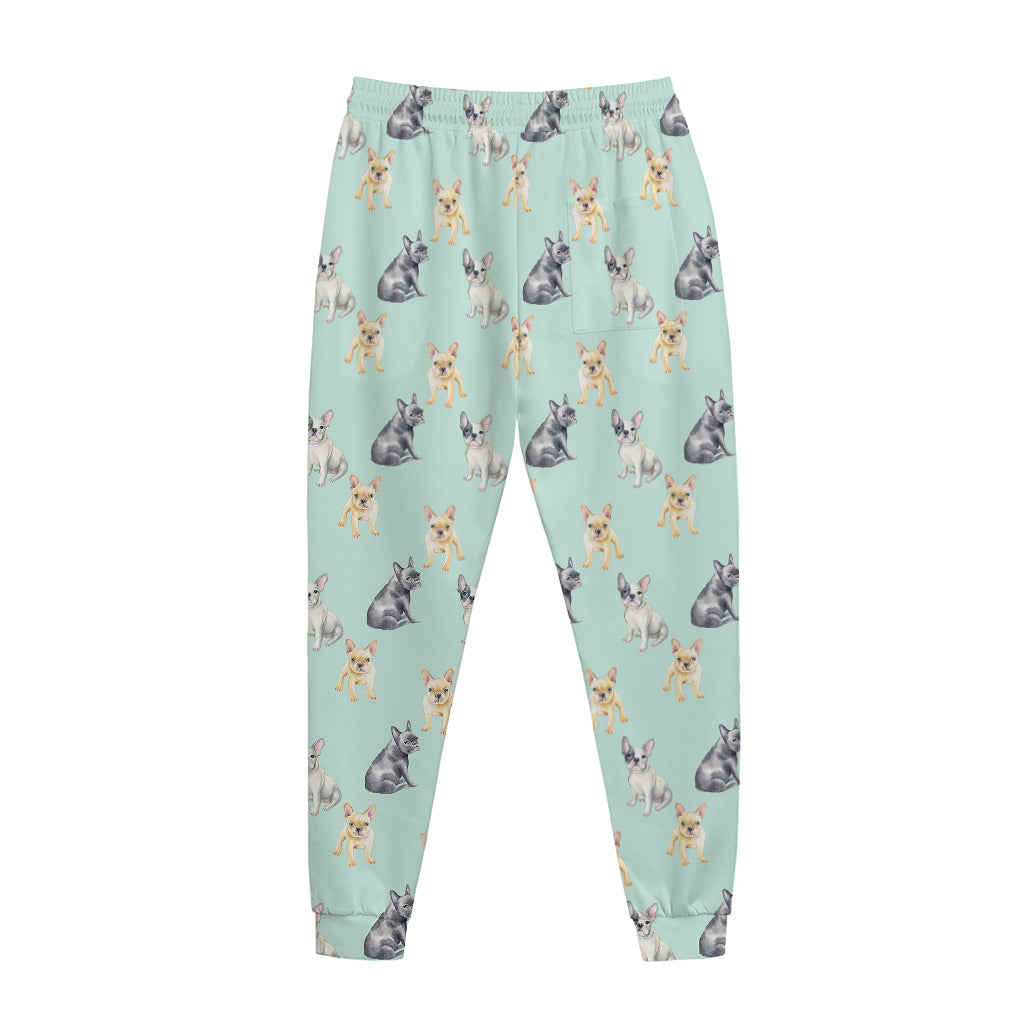 Watercolor French Bulldog Pattern Print Jogger Pants
