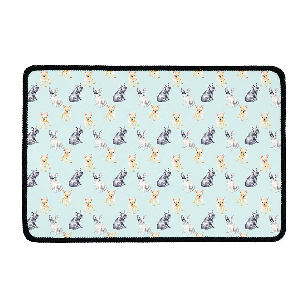 Watercolor French Bulldog Pattern Print Kitchen Mat