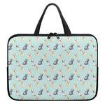Watercolor French Bulldog Pattern Print Laptop Sleeve With Handle