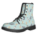 Watercolor French Bulldog Pattern Print Lace-Up Boots