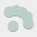 Watercolor French Bulldog Pattern Print Leather Coaster Set