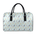 Watercolor French Bulldog Pattern Print Leather Duffel Bag