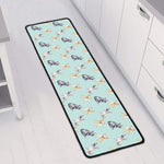 Watercolor French Bulldog Pattern Print Long Kitchen Mat