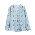 Watercolor French Bulldog Pattern Print Long Sleeve Short Coat