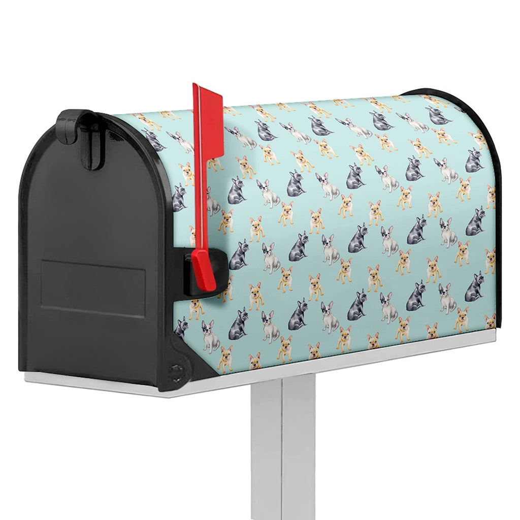 Watercolor French Bulldog Pattern Print Mailbox Cover