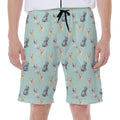 Watercolor French Bulldog Pattern Print Men's Beach Shorts