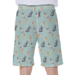 Watercolor French Bulldog Pattern Print Men's Beach Shorts