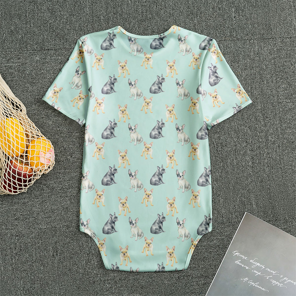 Watercolor French Bulldog Pattern Print Men's Bodysuit
